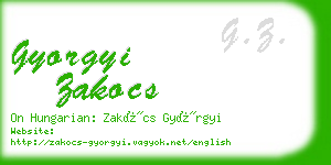 gyorgyi zakocs business card